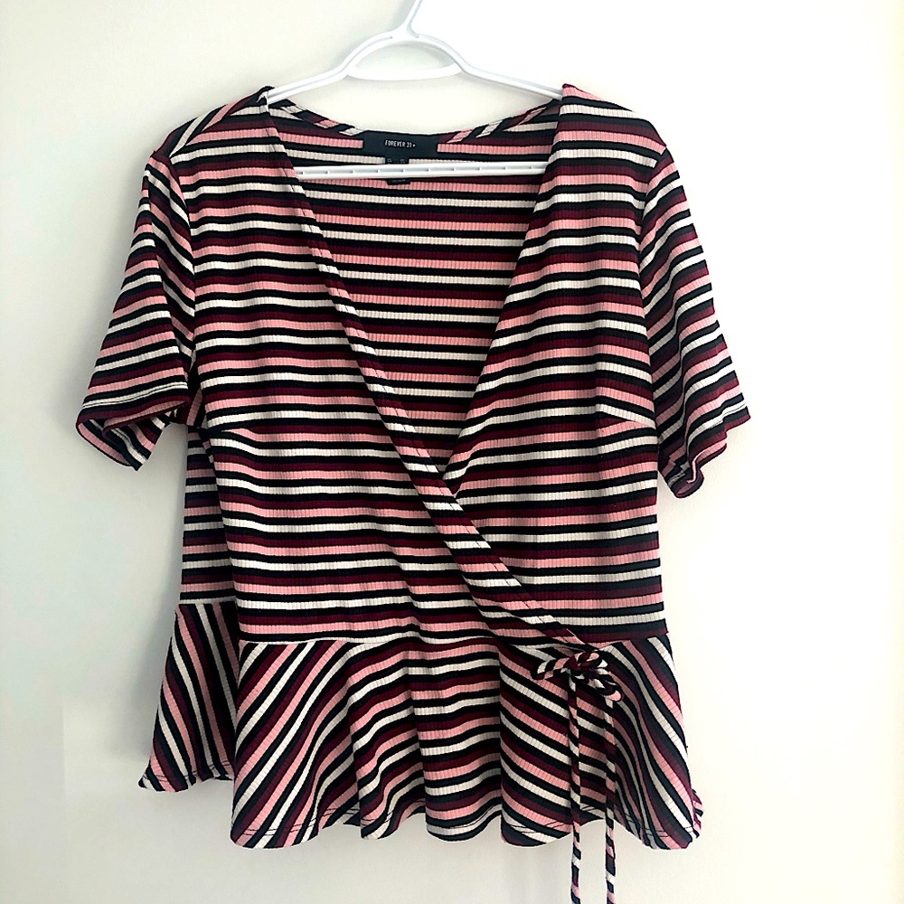 Forever 21+ Striped Top In 3X